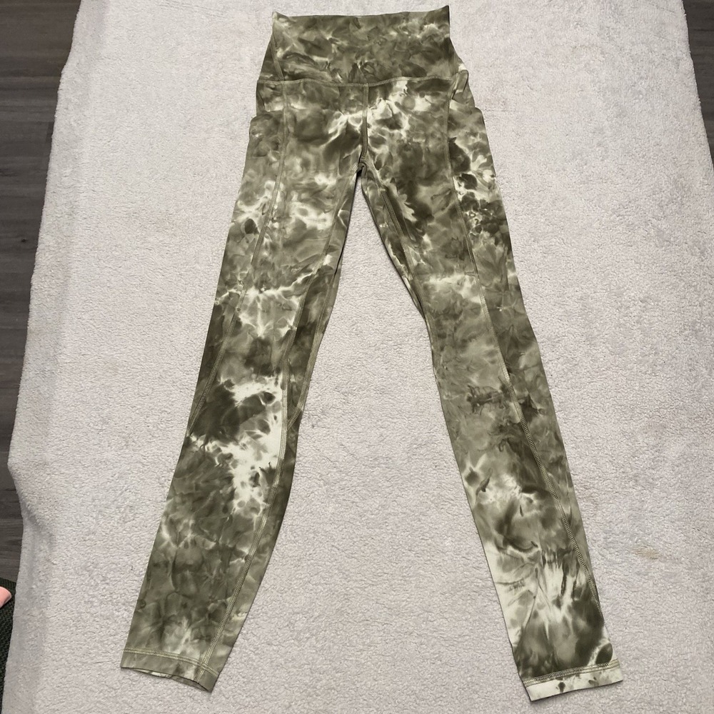 Lululemon Align High-rise Pant With Pockets 25" Size 2 Diamond Dye Light Sage